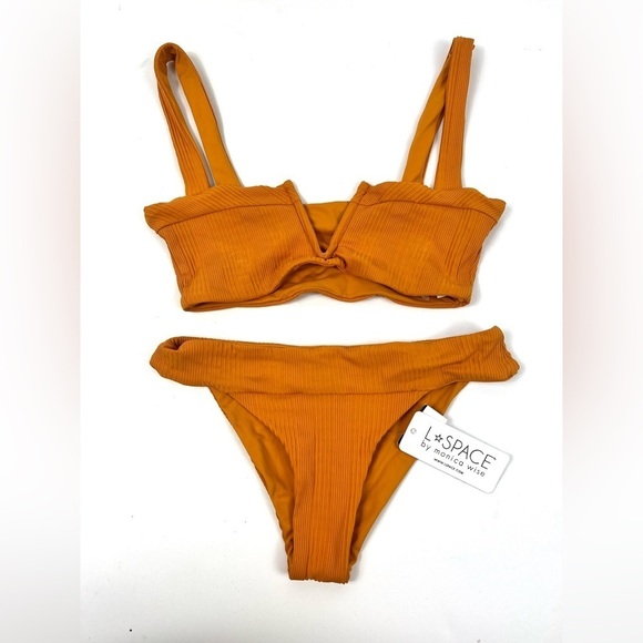 L Space Lee Lee Ribbed Bikini Top and bottom size S - Picture 2 of 10